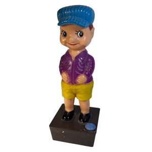 Wee Pee the Wee Wee Squirting Boy Novelty Gag Toy Brown Base Hong Kong 7.5" VTG